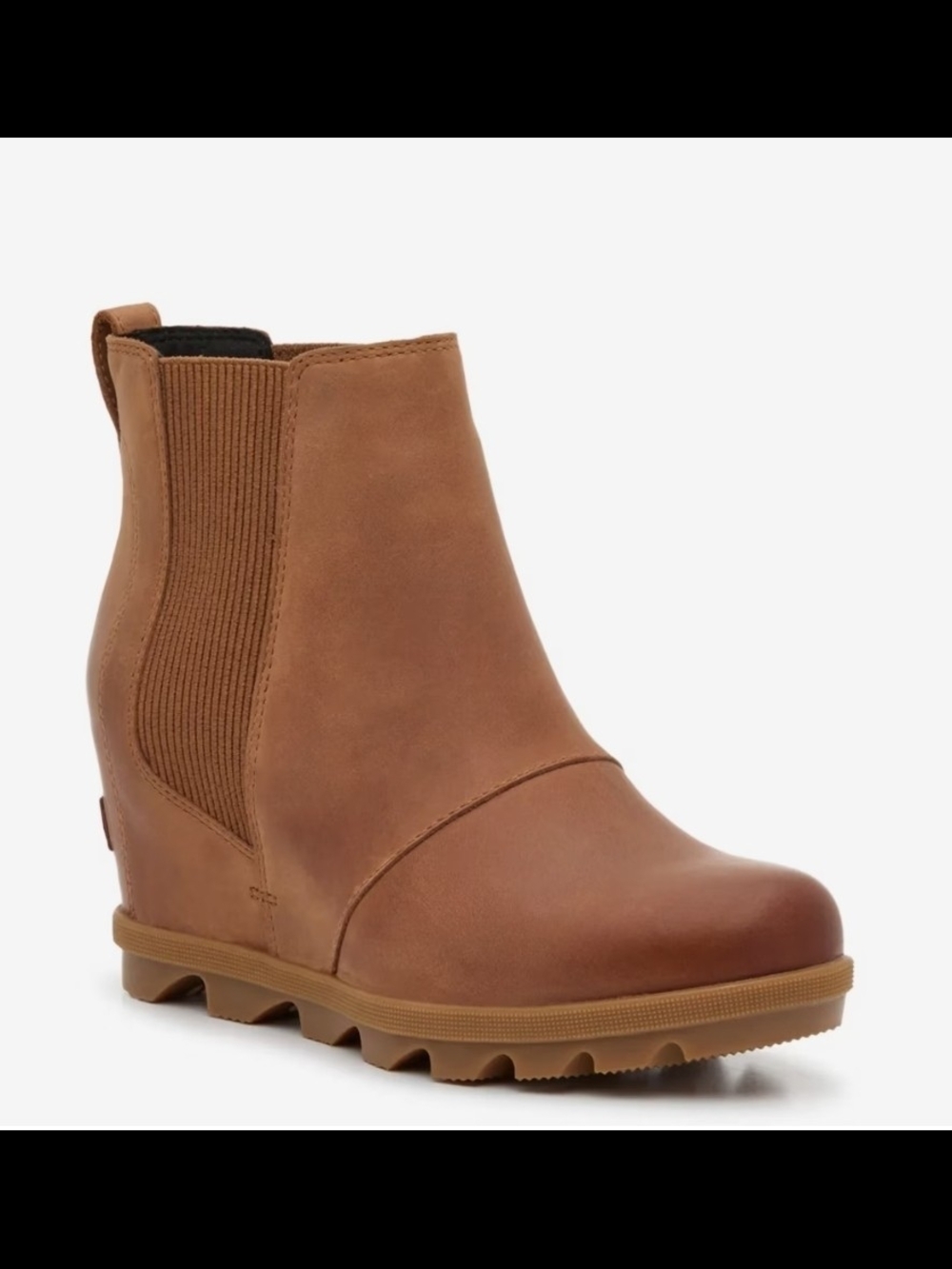 Sorel Women's Tan Leather Chelsea Wedge Ankle Boots